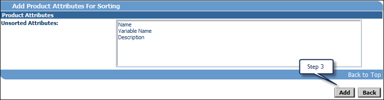 Add Product Attributes for sorting