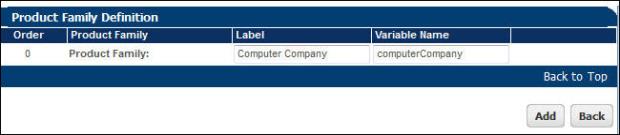 Add a Product Family definition