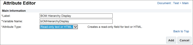 Select 'Read-only text or HTML' on the Attribute Editor