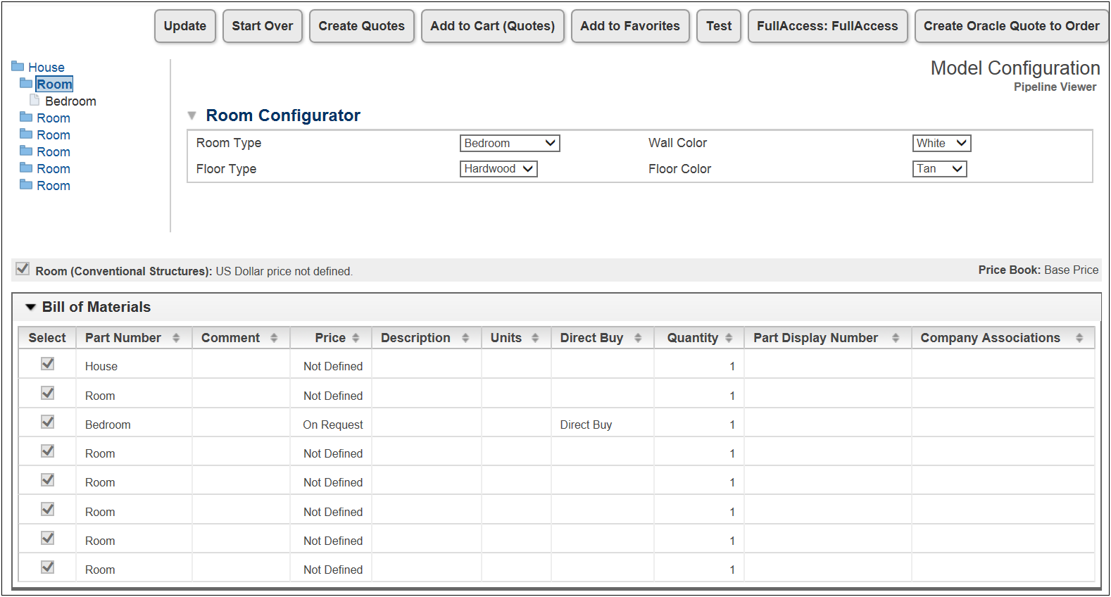 View the Full BOM of the System when Configuring a Model