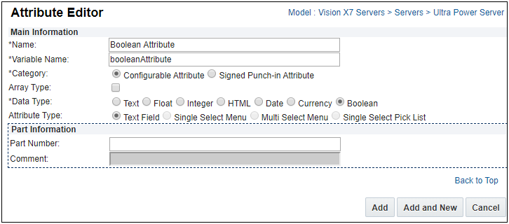 Attribute Editor with Boolean selected