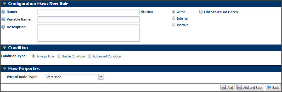 Configuration Flow page