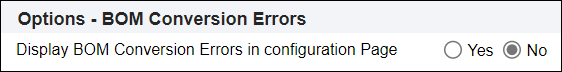 Display BOM Conversion Errors