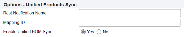 Unified Products Sync Options