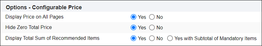 Configurable Price Options