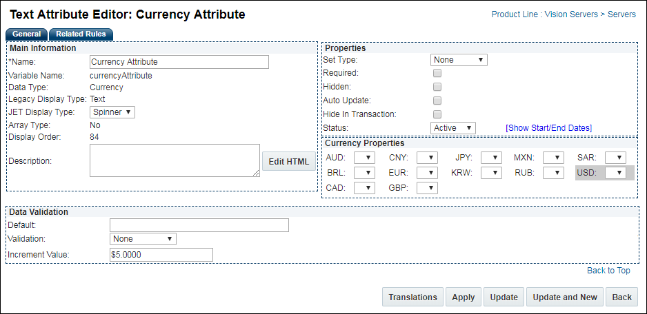 Currency Attribute Editor