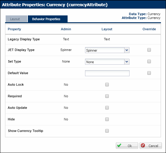 Currency Attribute Properties