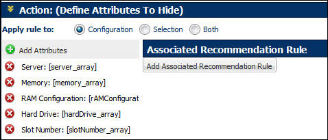 Select Attributes to hide