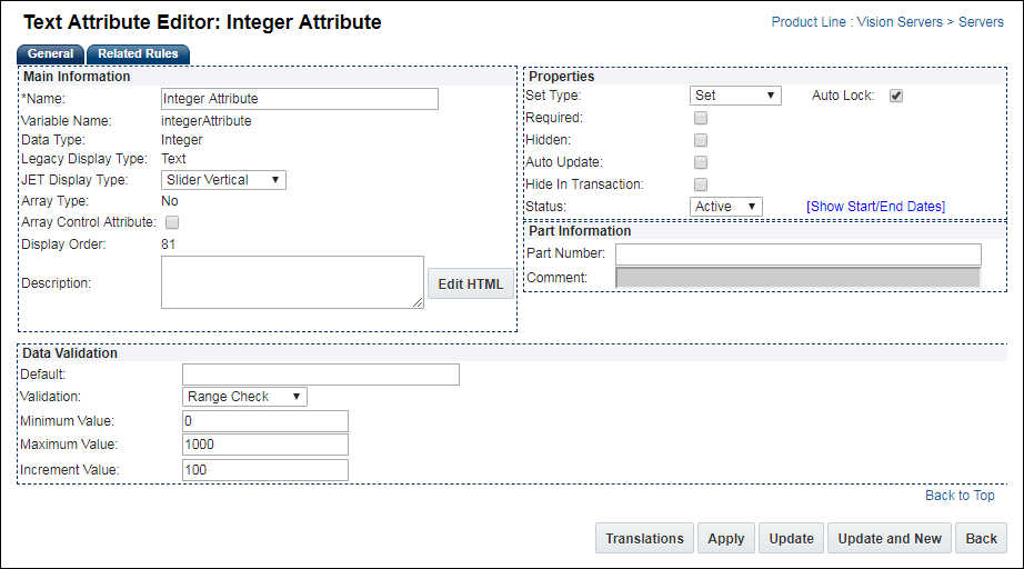 Integer Attribute Editor