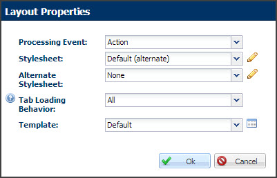 Layout Properties dialog