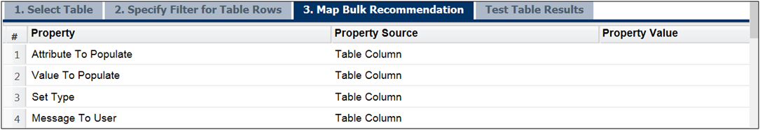  Map Bulk Recommendation tab