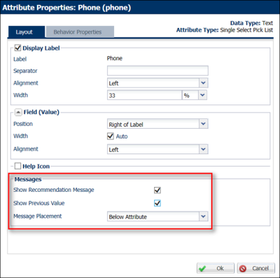  Single Select Pick List attribute properties