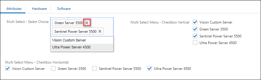 Multi Select Menu JET display