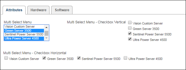 Multi Select Menu Legacy display