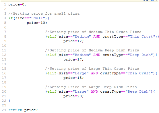 BML pricing script