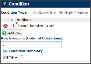 Condition Row Group "1"