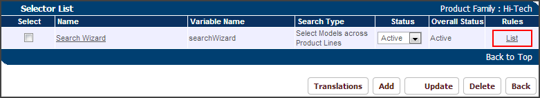 Selector List