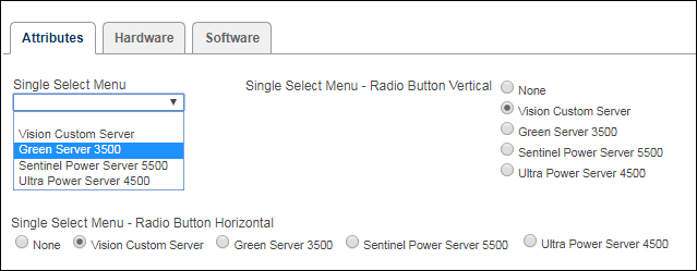 Single Select Menu Legacy display