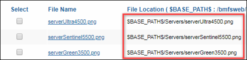 File manager image paths