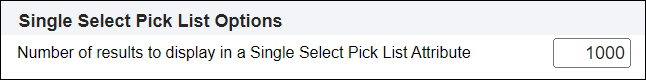 Single Select Pick List Options