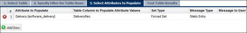 Select Attributes to Populate tab