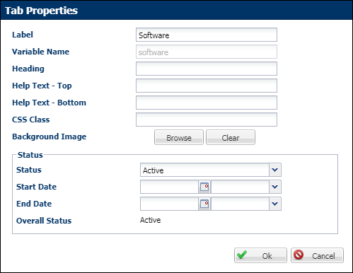 Tab Properties