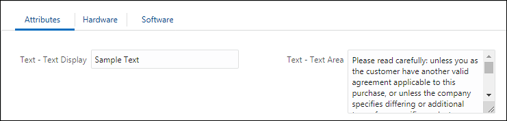 Text Attribute JET Display Type: Text or Text Area