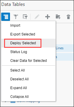 Select Deploy Selected from the navigation menu drop-down menu