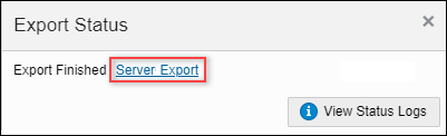 Click on the export link to download the exported file