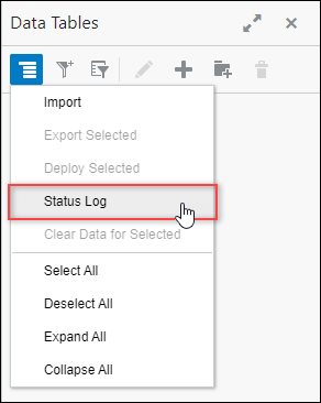 Select Status Log in the navigation menu dorp-down