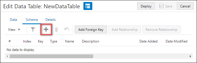 Add data table icon