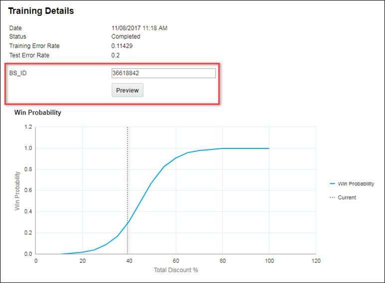 Enter a BS_ID (the identifier for an individual Commerce Transaction) for a Transaction, and then click Preview