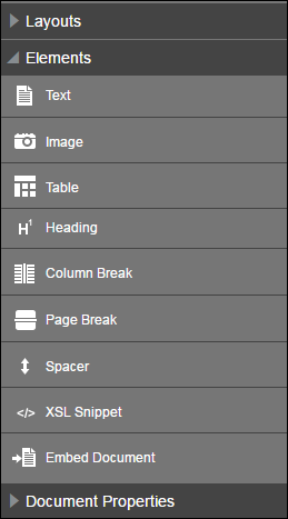 Elements pane