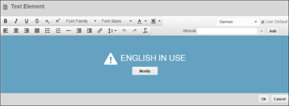 Text/Heading Element dialog box