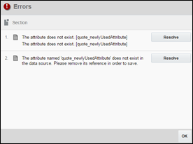 Error window