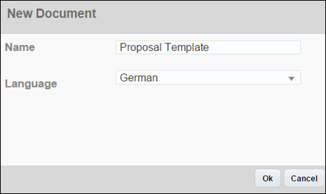 new document dialog