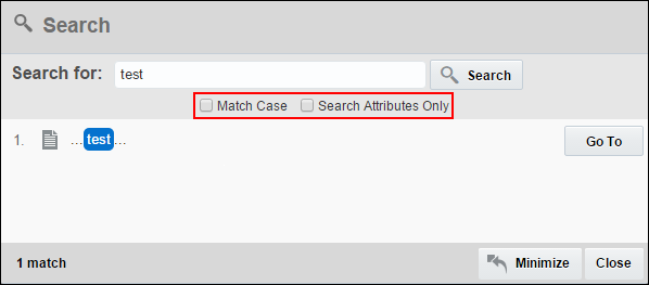 Search dialog