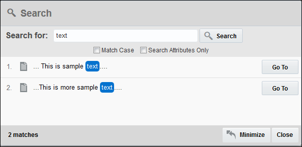 Highlighted searched keywords