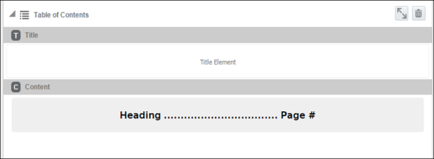 Table of Contents Title and Style