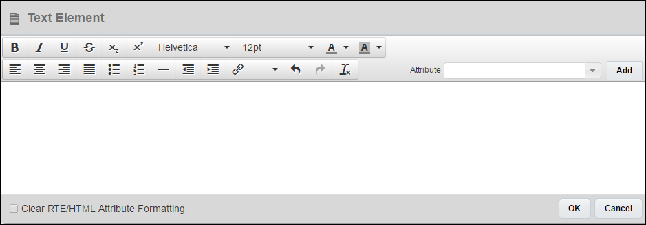 Text Element dialog box