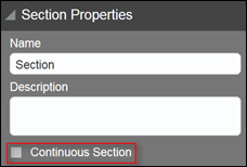 Continuous Section Check Box