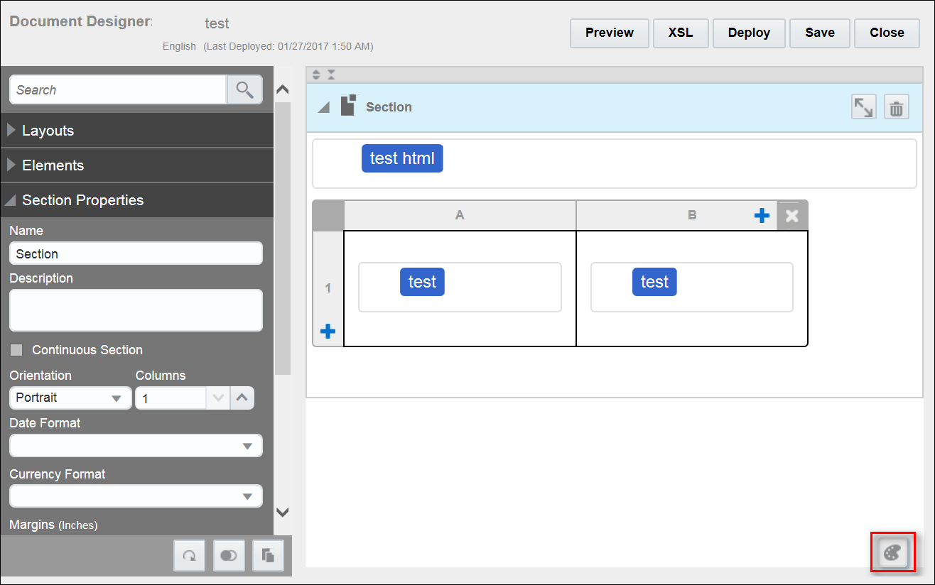 Use Palettes to Add Layouts and Elements