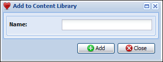 Add to Content Library dialog