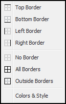 Borders menu
