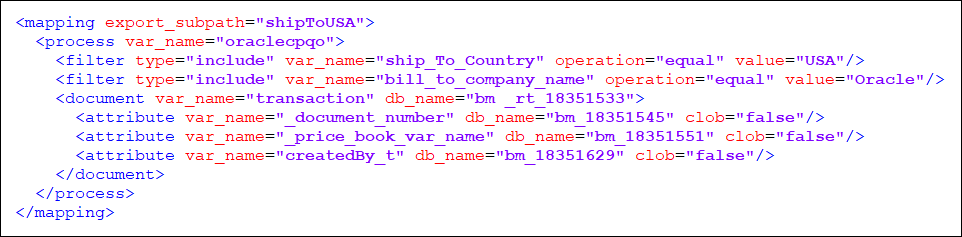 Mapping XML File