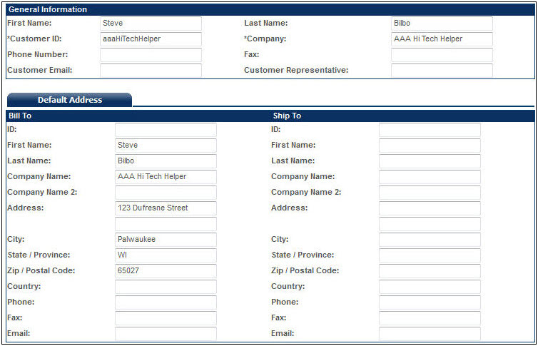 Account Administration page