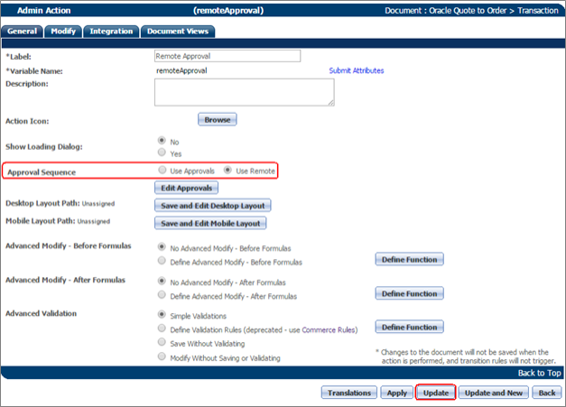 Approved Sequence option