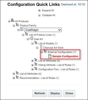 Configuration Quick Links pane