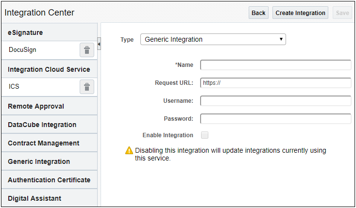 Create Generic Integration