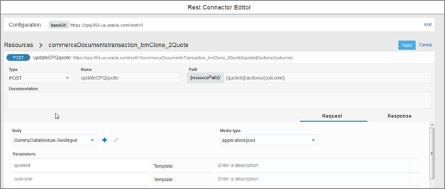 Service Activity Data Association to Call Oracle CPQ REST Endpoint